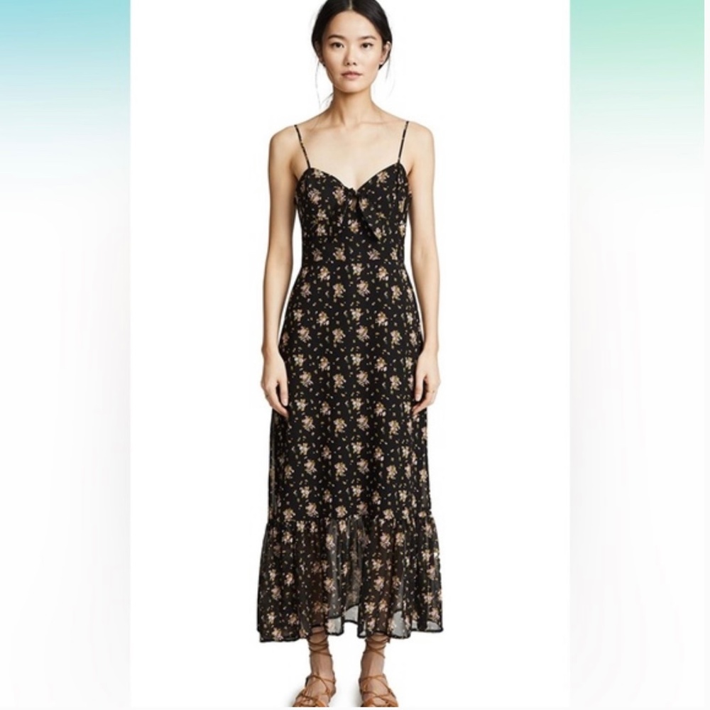 Wayf Massa Ditsy floral black maxi dress